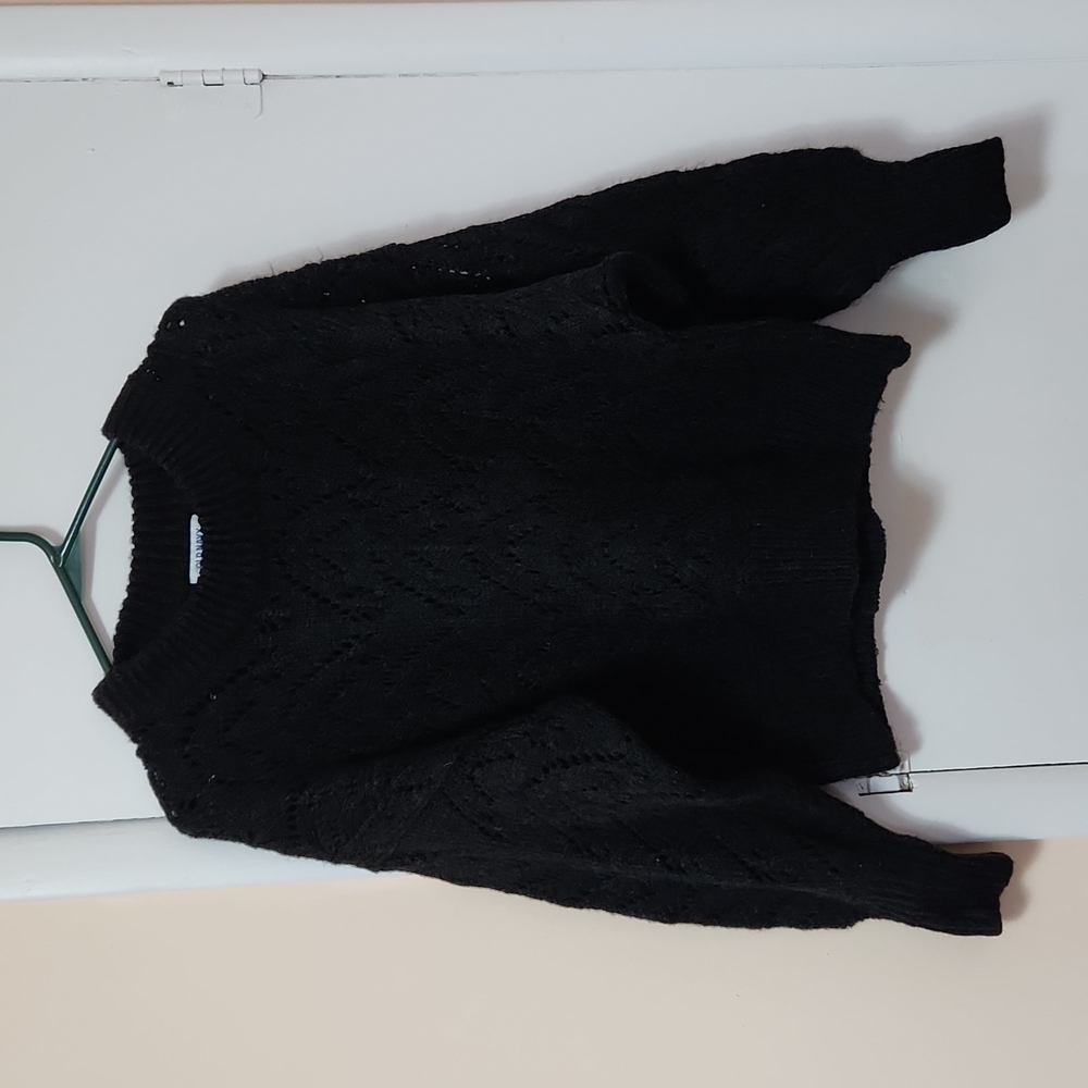 Small Black Crochet Sweater